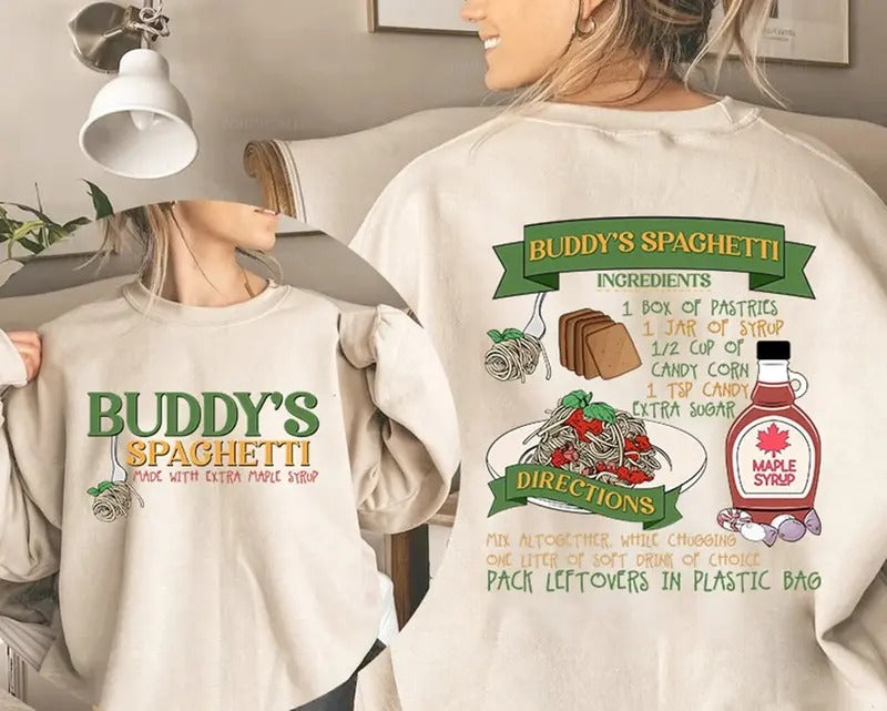 Buddy Elf Buddy's Spaghetti Elf Shirt, Buddy The Elf Christmas Shirt, Elf Christmas Sweatshirt, Santa I Know Him,...