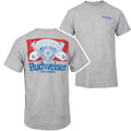 Budweiser Distressed Logo Front and Back Print T-Shirt Hoodie, Sweatshirt | GrindPrints.com