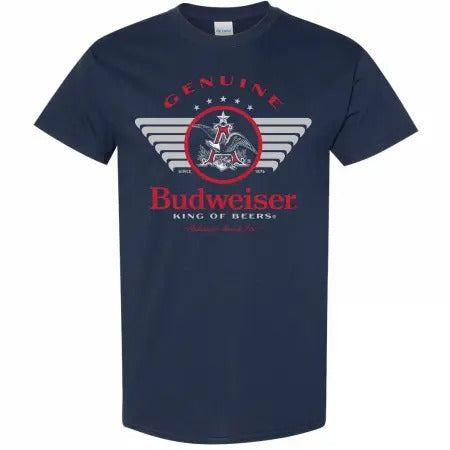 Budweiser Genuine King of Beer Navy Colorway T-Shirt Hoodie, Sweatshirt | GrindPrints.com