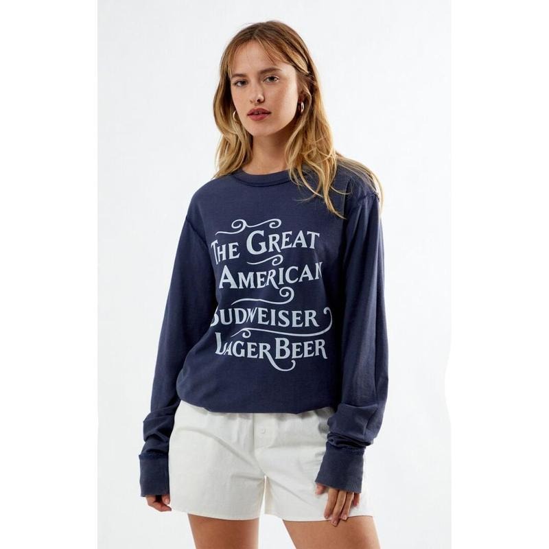 Budweiser Women's By PacSun Reversible Long Sleeve Pocket T-Shirt Hoodie, Sweatshirt | GrindPrints.com