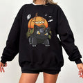 Bulbasaur Pumpkin Sweatshirt, Halloween Sweatshirt, Spooky Pumpkin Monster Sweatshirt, Gengar Japan Anime Sweatshirt,...