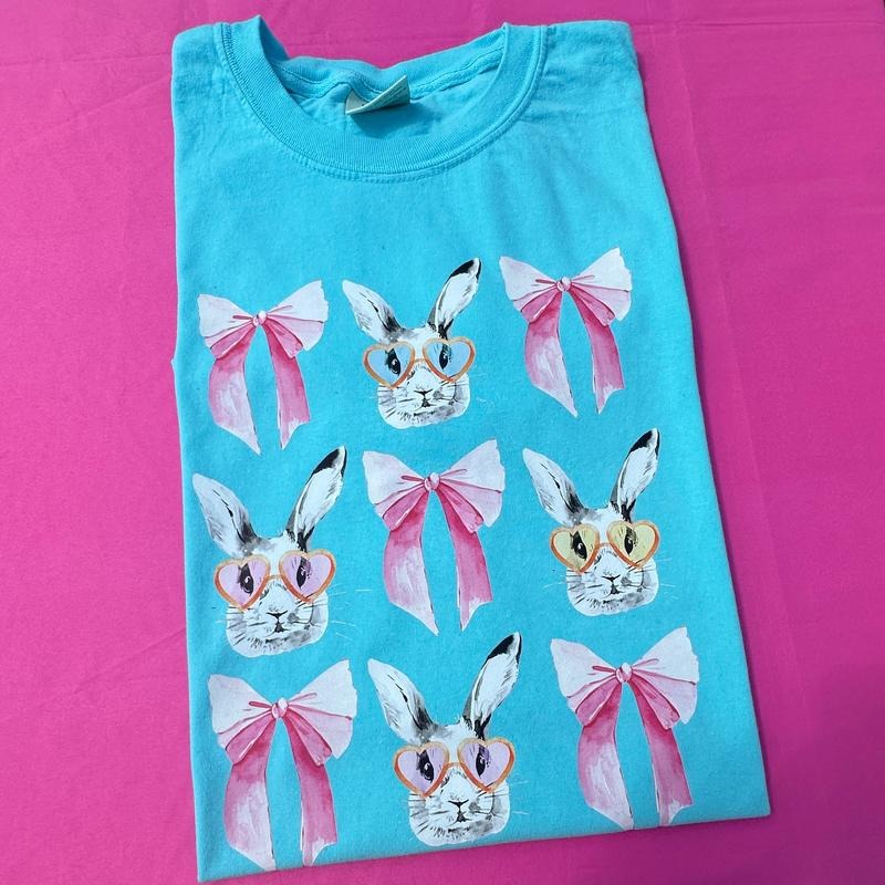 Bunnies & Bows Comfort Colors T-Shirt Hoodie, Sweatshirt | GrindPrints.com