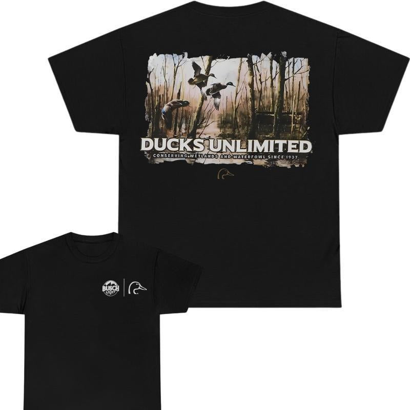 Busch Light Ducks Unlimited Shirt, Double Sides Graphic Tee, For Men, For Women Hoodie, Sweatshirt | GrindPrints.com
