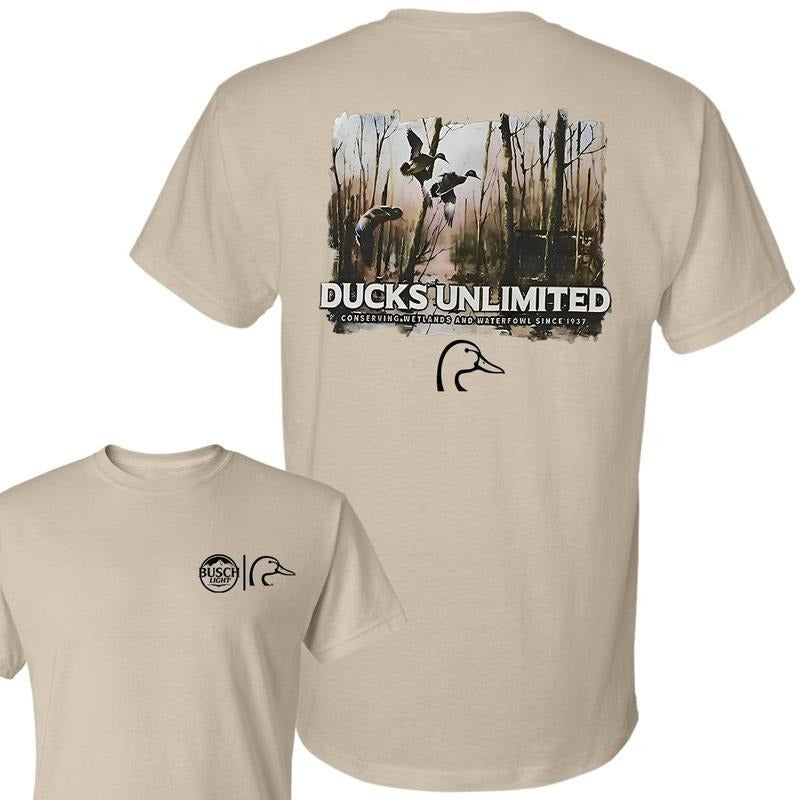 Busch Light Ducks Unlimited T-shirt, Double Sides T-shirt, Comprehensive Size Options, Rainbow Of Colors, Seasonal...