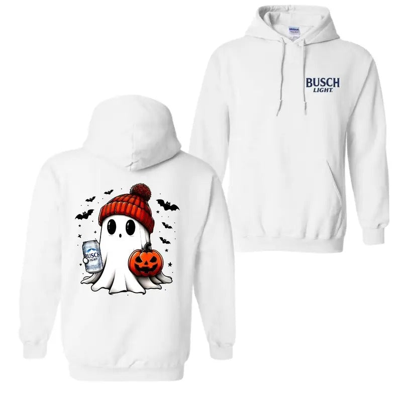 Busch Light Ghost Cute Pumpkin Halloween 2 Sided T-Shirt, Hoodie Trendy Sweatshirt | GrindPrints.com