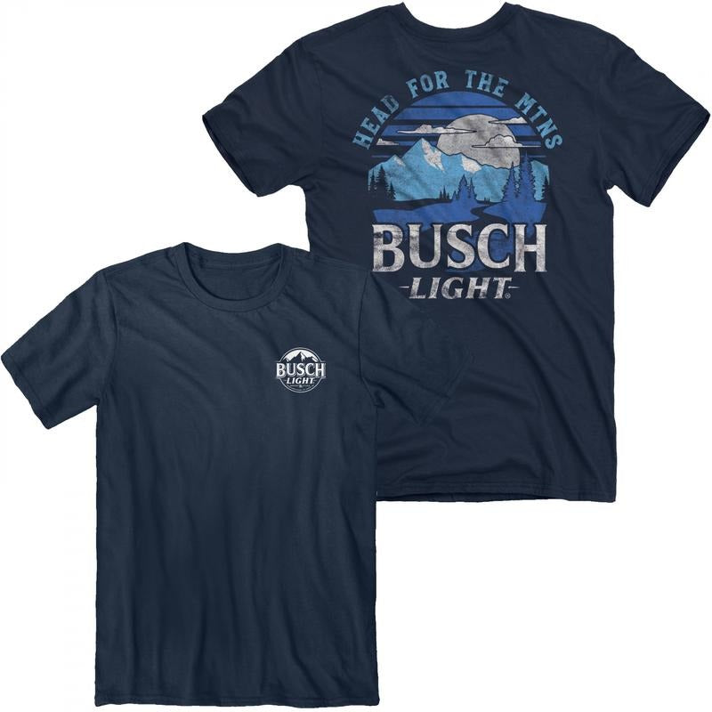 Busch Light Head For The MTNS Front and Back Print T-Shirt Hoodie, Sweatshirt | GrindPrints.com