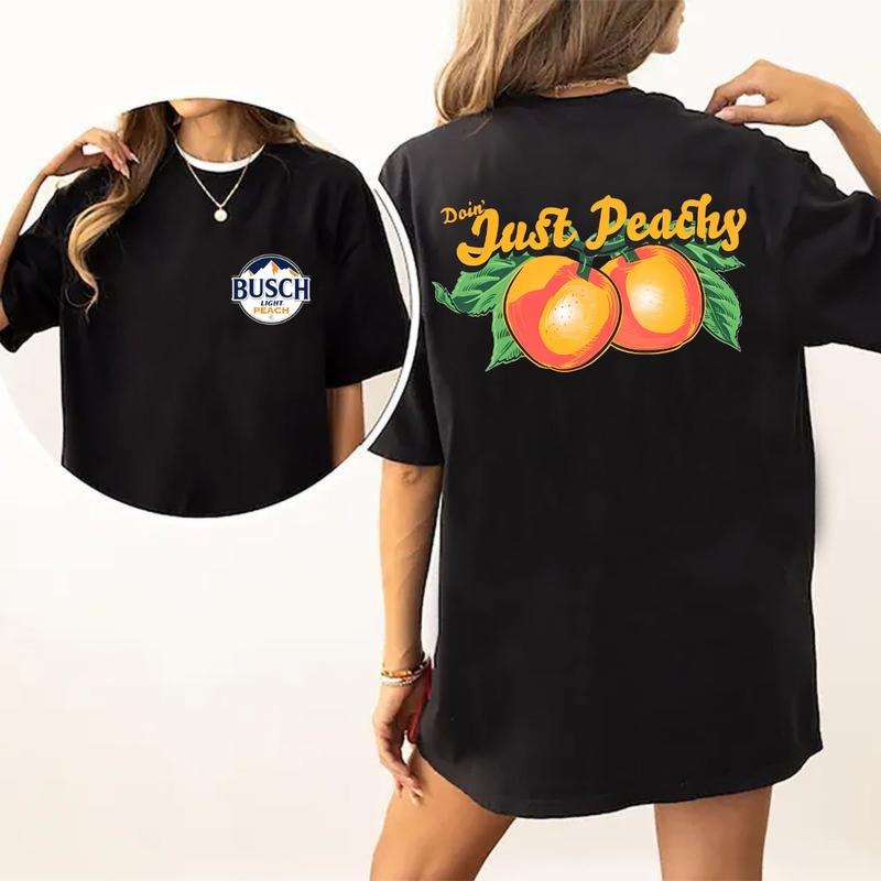Busch Light Just Peachy Double sided Tee, Vintage Tee, Unisex Hoodie, Sweatshirt | GrindPrints.com
