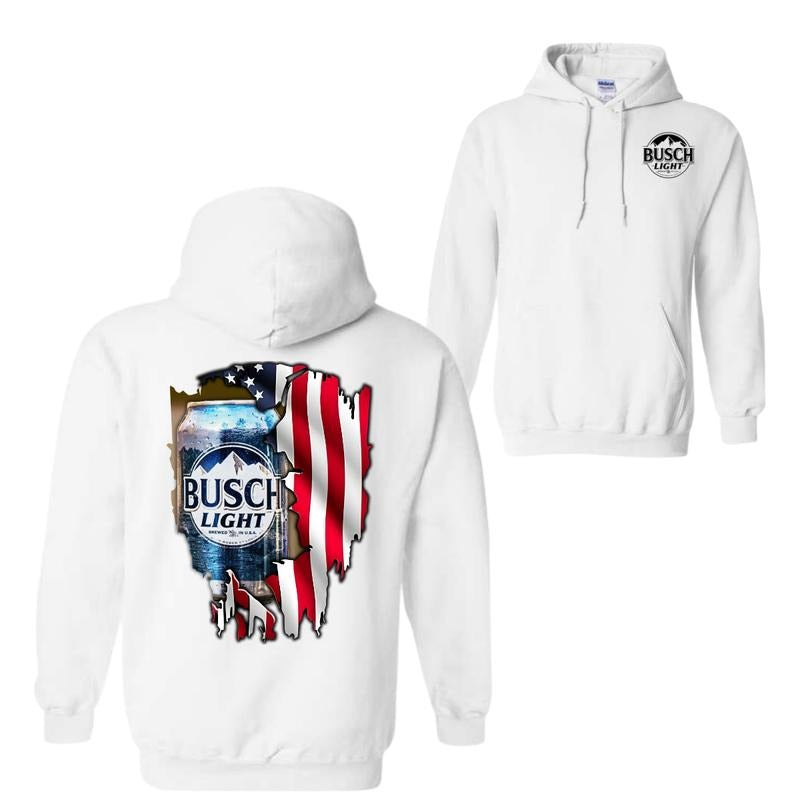 Busch Light Logo Flag Hoodie Sweatshirt T-Shirt, Unisex Shirt For Men, For Women | GrindPrints.com