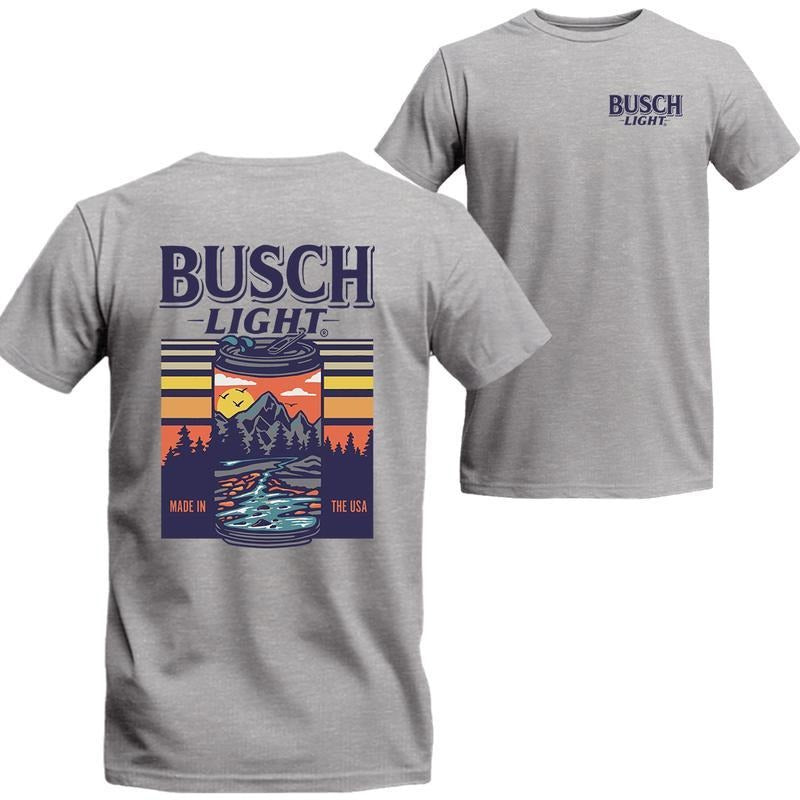 Busch Light Mans T-shirt, Busch Light Can Scenic Short Sleeve Tee, Unisex Shirt Hoodie, Sweatshirt | GrindPrints.com