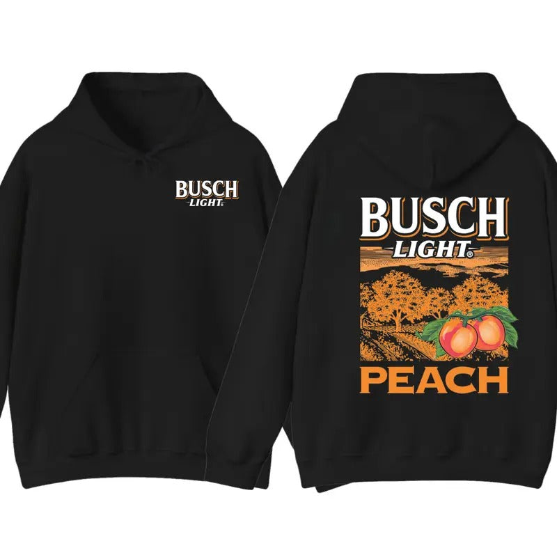 Busch Light Peach Sweatshirt with Women's and Men's Double Sided Unisex Hoodie and Sweater T-Shirts | GrindPrints.com