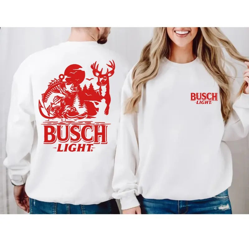 Busch Light Summer Hunting Sweatshirt - Unisex Long Sleeve Casual Men's & Women's Hoodie & Sweater T-Shirts | GrindPrints.com