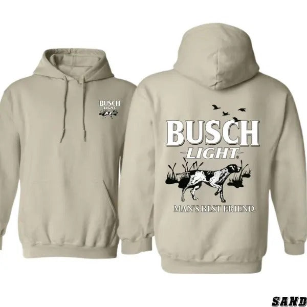 Busch Light T-shirt Sweatshirt Hoodie- Classic Outdoor Adventure Design Featuring Iconic Dog Graphics, camo country...