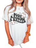 Busy Raising A Baller Unisex Shirt, Mom Baseball Tshirt, Dad Baseball T Shirt, Game Day Tee, Baseball Mama T Shirt,...