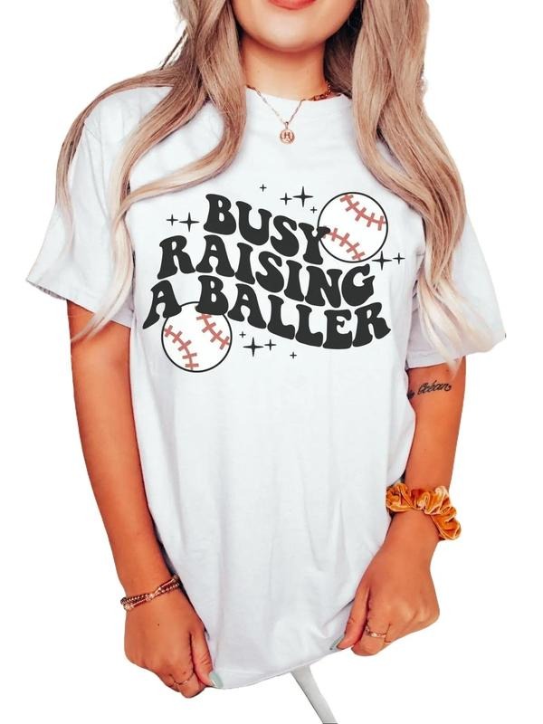 Busy Raising A Baller Unisex Shirt, Mom Baseball Tshirt, Dad Baseball T Shirt, Game Day Tee, Baseball Mama T Shirt,...