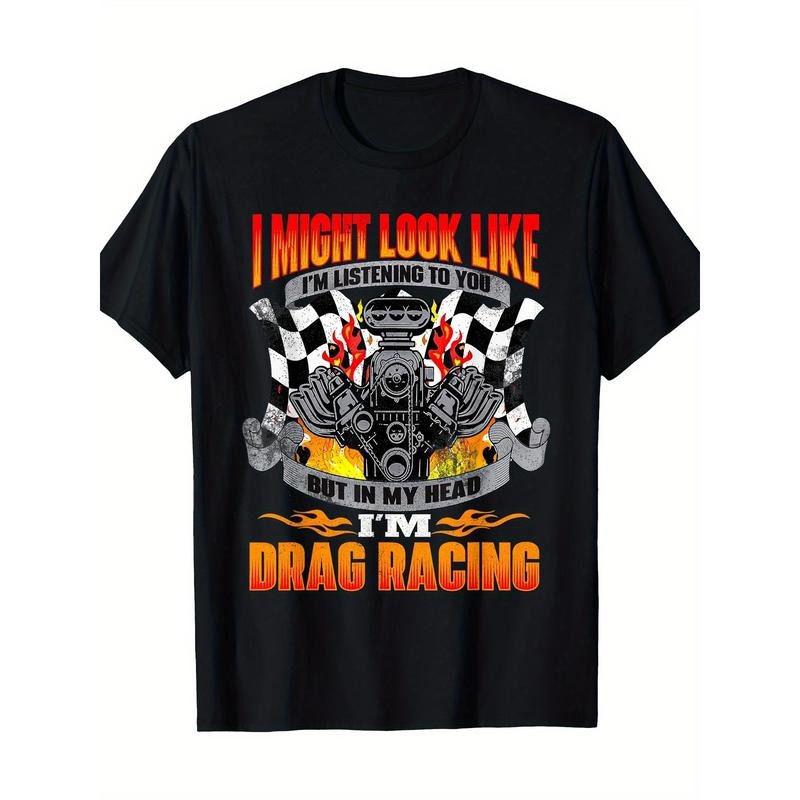 But In My Head I'm Drag Racing - Fun Drag Racing Racing T-shirt 100% Cotton Made in USA Hoodie, Sweatshirt | GrindPrints.com