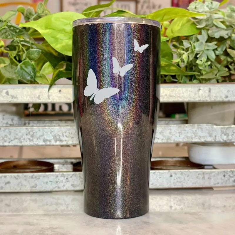 Butterfly Laser Etched Tumbler T-Shirts, Hoodie, Sweatshirt | GrindPrints.com