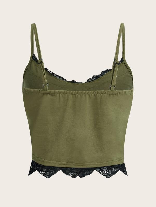 Butterfly Skull Print Contrast Black Lace Spaghetti Strap Sleeveless Cami Tank Crop TopsY2K T-Shirts, Hoodie, Sweatshirt