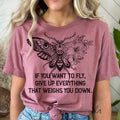 Butterfly Tee Inspirational Butterfly Tshirt If You Want to Fly T-Shirt Butterfly Inspirational Graphic Top Womens...