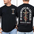 By His Wounds We Are Healed Christian T-Shirt Tee Pure Cotton Casual Street Style Crew Neck Short T-Shirt Tops Trendy For...