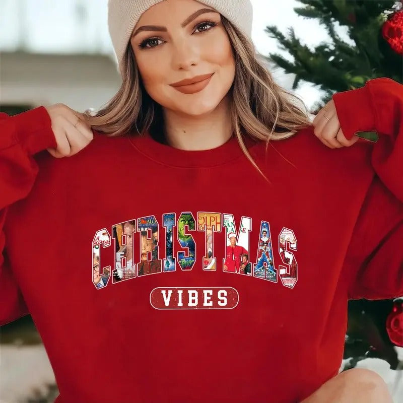 CHRISTMAS Vibes 90s Movies sweatshirt,hoodie,Shirt, Retro Christmas Movies Shirt | GrindPrints.com