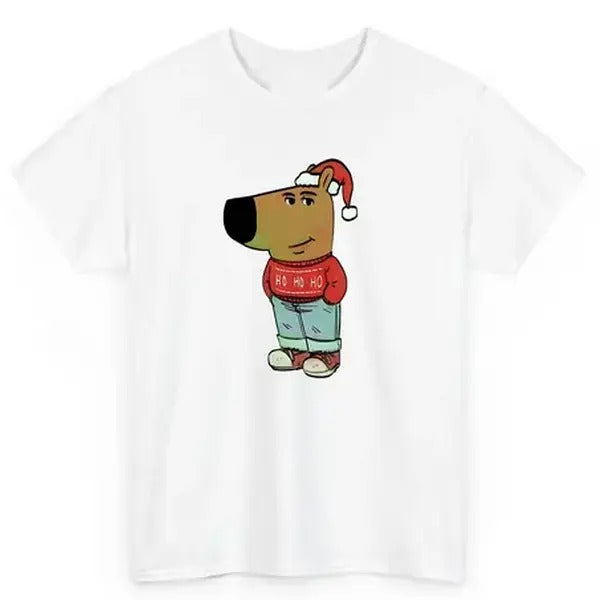CHRITMAS CHILL GUY T-Shirt, Just A Chill Guy, Meme Xmas Funny Dog, Trending T-Shirt, 100% Cotton, Crew Neck, Slight...