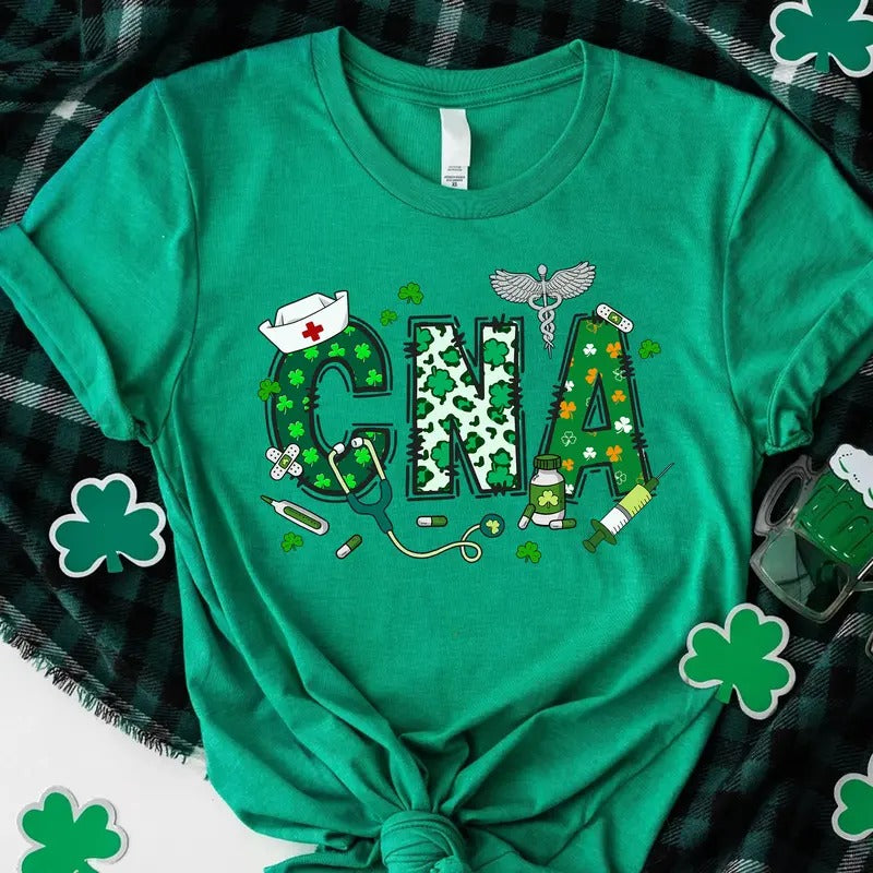 CNA St. Patrick'S Day Shirt Lucky Nurse Shamrock Medical Certified Nursing Assistants T-Shirts, Hoodie, Sweatshirt