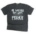 COMFORT COLORS - All Battles Are Won With Prayer on Pepper - Christian TShirt Hoodie, Sweatshirt | GrindPrints.com