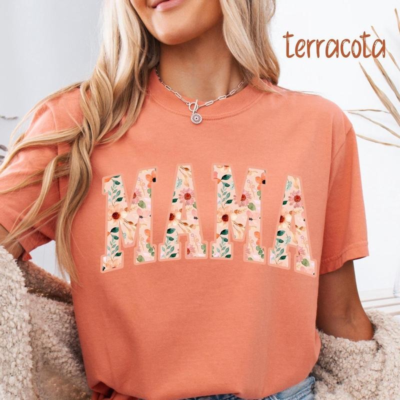 COMFORT COLORS FLORAL Shirt Comfort Colors Floral Mama Shirt Cool Mom Mom Comfort Colors Flowered Mama Shirt T-Shirts, Hoodie, Sweatshirt