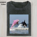 CUTE DOLPHINS T-SHIRT, Delphinidae Graphic Tee, Funny Graphic T-shirt, Unisex Movie Shirt Menswear Womenswear Streetwear...