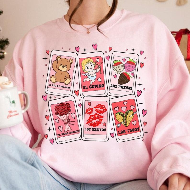 Cafecito Y Chisme Valentine's Day Shirt, Concha Valentine's Day Shirt, Candy Valentines Shirt, Mexican Valentine Shirt,...