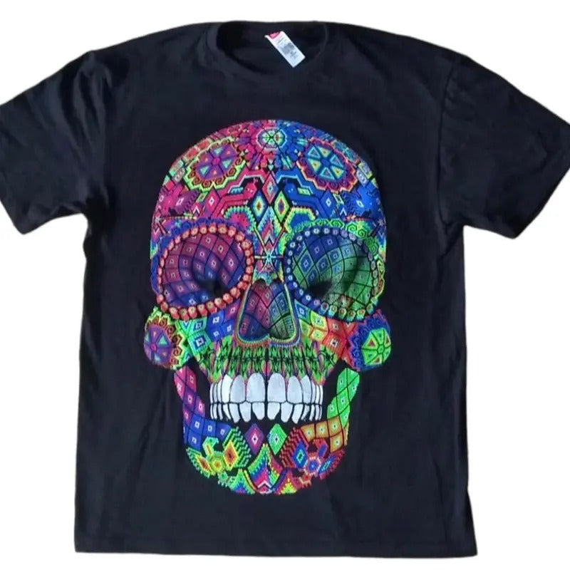 Calavera puntos design only in front of the shirt Cotton Hoodie, Sweatshirt | GrindPrints.com