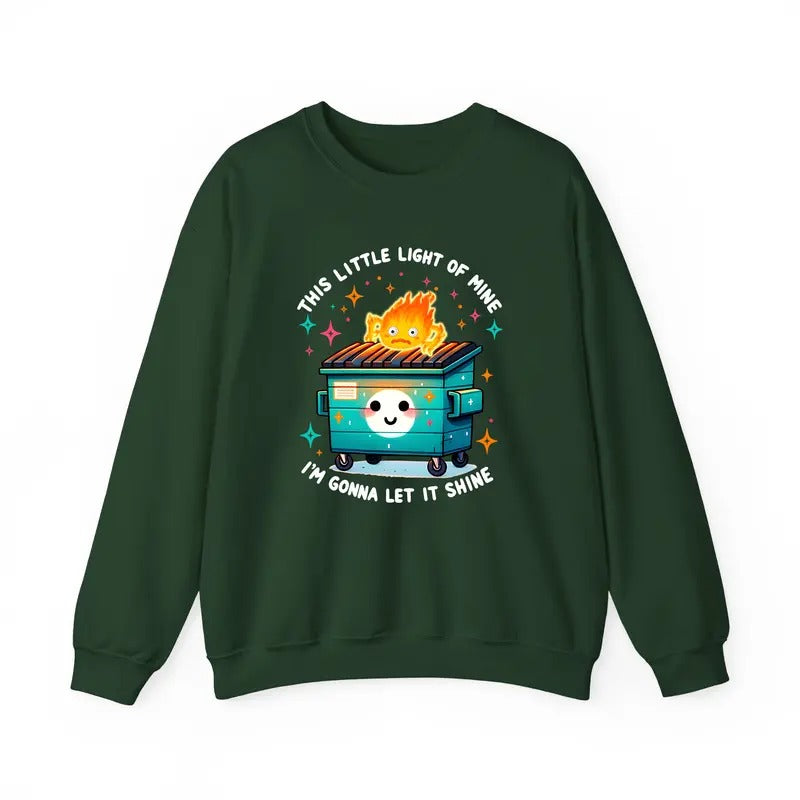 Calcifer Dumpster Fire Shirts Emotional Dumpster Fire TShirt, This Little Light of Mine, Mental Health, Howls Moving...