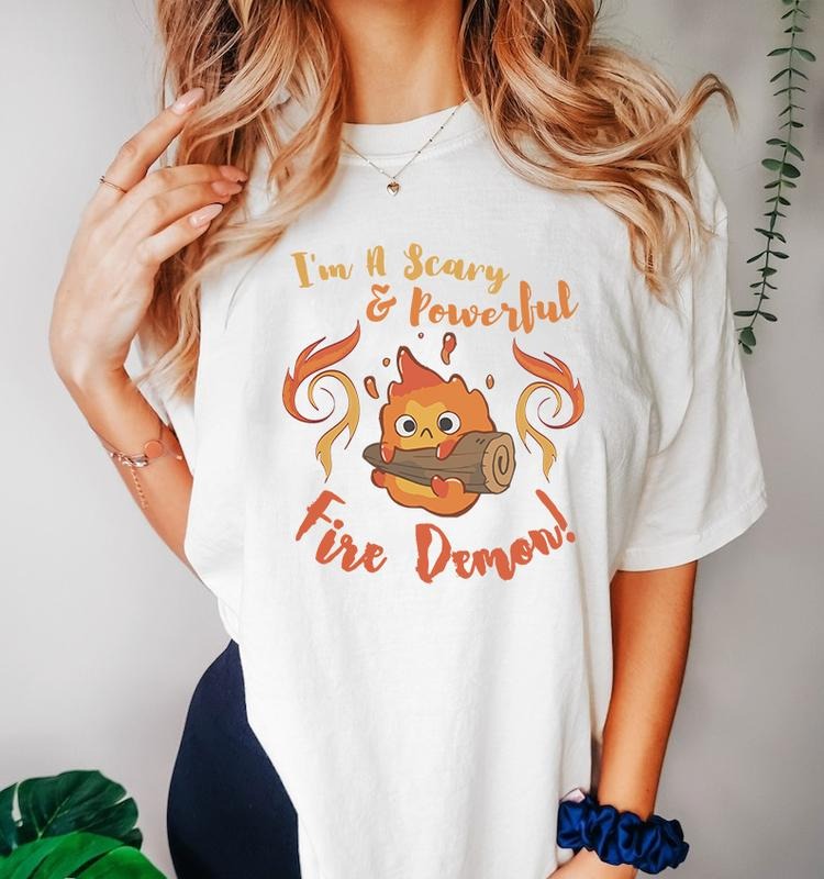 Calcifer Scary & Powerful Fire Demon Howl's Moving Castle T-Shirt Hoodie, Sweatshirt | GrindPrints.com