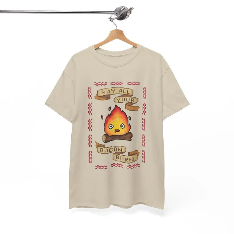 Calcifer TShirt, May All Your Bacon Burn, Howls Moving Castle Shirt, Studio Ghibli, Animestyle{n002}2 Hoodie, Sweatshirt