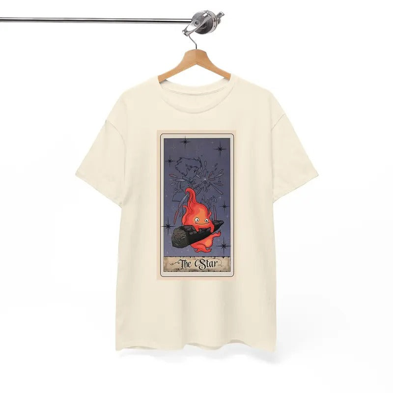 Calcifer Tarot Card Tshirt, Howls Moving Castle Tshirt, Howl And Sophie, Anime Hoodie, Sweatshirt | GrindPrints.com