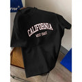 California Graphic Print Men's Creative Top, Casual Short Sleeve Round Neck T-shirt, Men's Outdoor Apparel for Summer and...