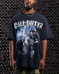 Call Of Duty 2 T-Shirt Vintage Casual Fabric Menswear Womenswear Streetwear Crewneck Cotton Hoodie, Sweatshirt