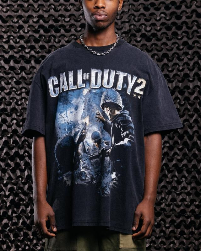 Call Of Duty 2 T-Shirt Vintage Casual Fabric Menswear Womenswear Streetwear Crewneck Cotton Hoodie, Sweatshirt