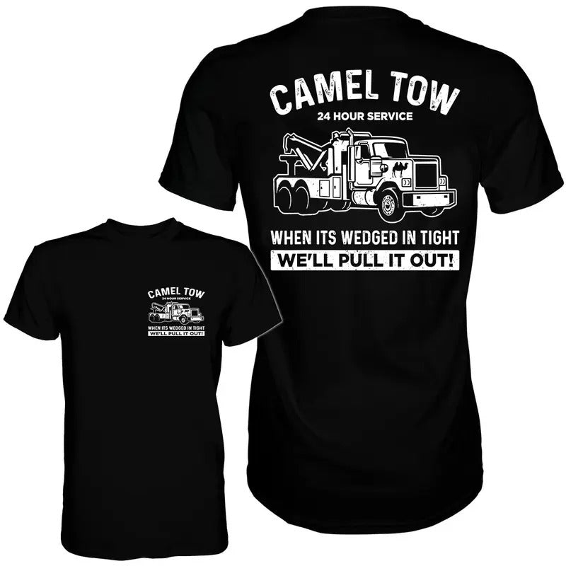 Camel Towing V2 Shirt - Adult Humor Tee for Men, 100% Cotton - Crewneck Hoodie, Sweatshirt | GrindPrints.com