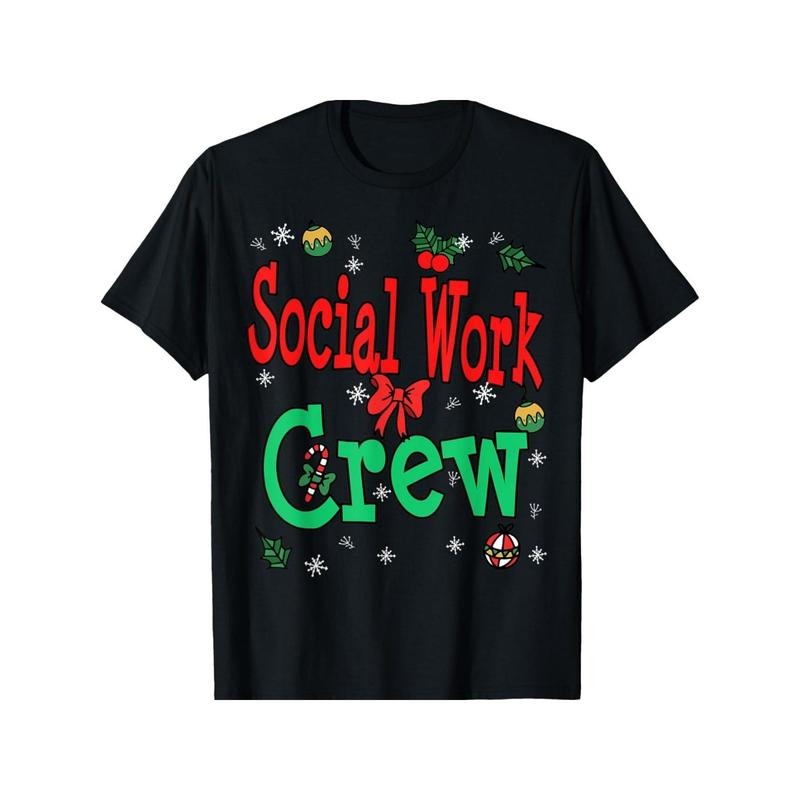 Camiseta de Navidad para el equipo de trabajadores sociales de MSW for Men Women, Christmas Halloween New year...