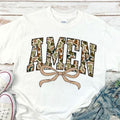 Camo Amen Coquette Bow Tee, Camouflage Coquette Old Camo Amen Shirt, Jesus Christian Apparel, Spring Bible Verses Camo...