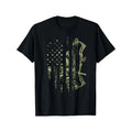 Camo American Flag Bowhunting Bow Archery Deer Hunting Gift T-Shirt Made in USA Hoodie, Sweatshirt | GrindPrints.com