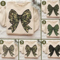 Camo Bow Bundle Coquette Bottomland Sweatshirt, Camouflage Bow Duck Hunting Retro Girl Cute Shirt Hoodie | GrindPrints.com