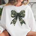 Camo Bow Sweatshirt Coquette Bow Pullover Camo Bow Sweatshirt Girly Camo Bow Pullover Girly Hunting Sweatshirt Womens Bow...
