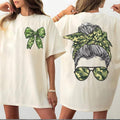 Camo Coquette Bow Messy Girl Bun 2 Sides Full Sizes Full Colors T-Shirts, Hoodie, Sweatshirt