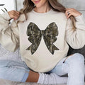 Camo Coquette Bow Sweatshirt, Coquette Shirt, Unisex Classic Cotton Graphic Print All Sizes for Men and Women Hoodie