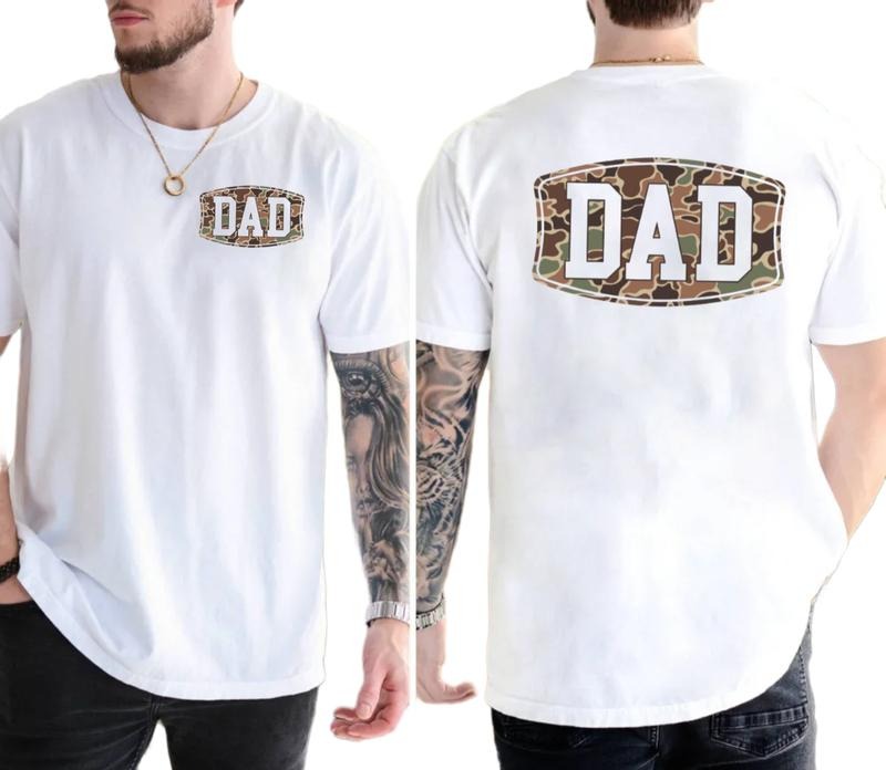 Camo Dad Tee 2 Sides, Men's Casual Wear, Thoughtful Gift For Fathers Day Or Birthday, humorous Gift For Dad Husband,...