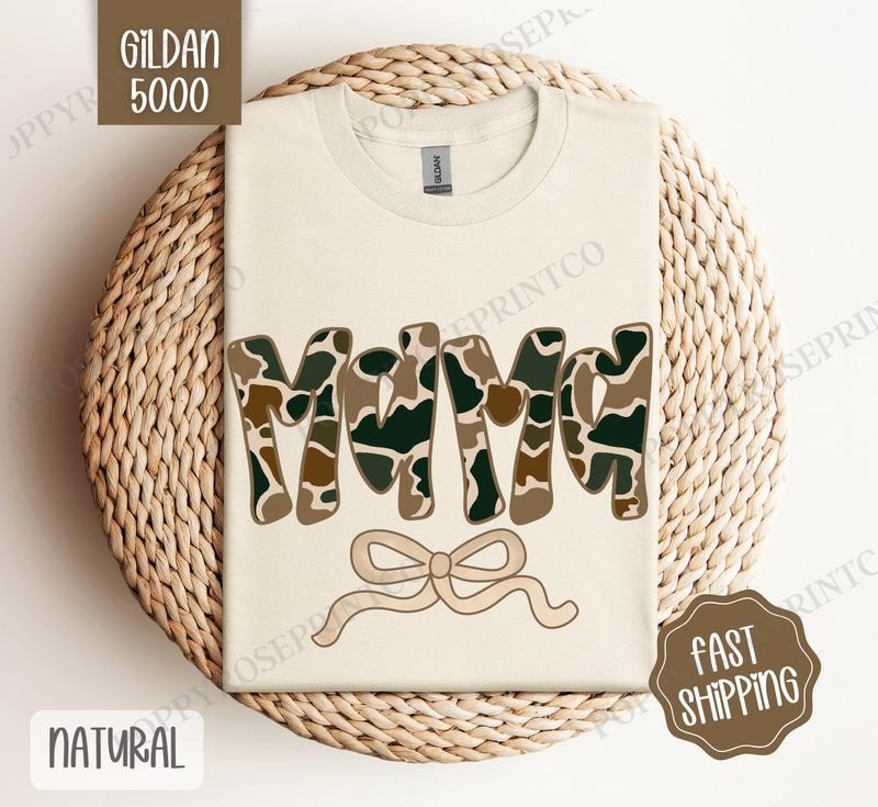 Camo Mama Shirt Gildan, Women's Tee, Cute Camo Women's Tshirt Plus Sizes Hoodie, Sweatshirt | GrindPrints.com