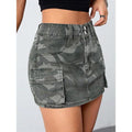 Camo Print Denim Mini Skirt Low Waisted Flap Pocket Jean Cargo SkirtY2K T-Shirts, Hoodie, Sweatshirt | GrindPrints.com