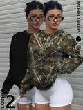 Unisex's Plain / Camo Print Round Neck Sweatshirt, Casual Long Sleeve Pullover for Fall & Winter, Unisex's Clothes for...